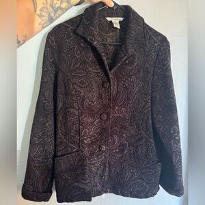 Brown paisley-ish coat/blazer.